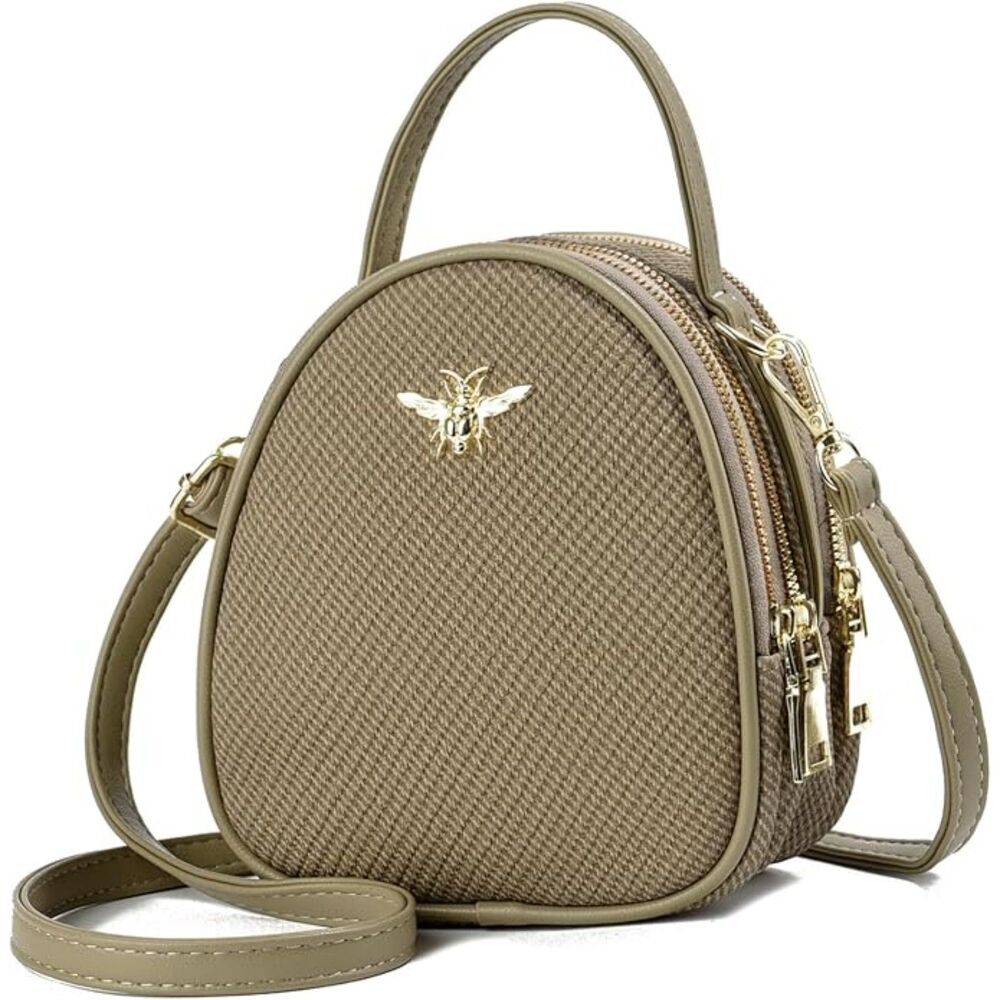 Women Dark Taupe Imported Faux Leather Stylish Small Crossbody Messenger Bags